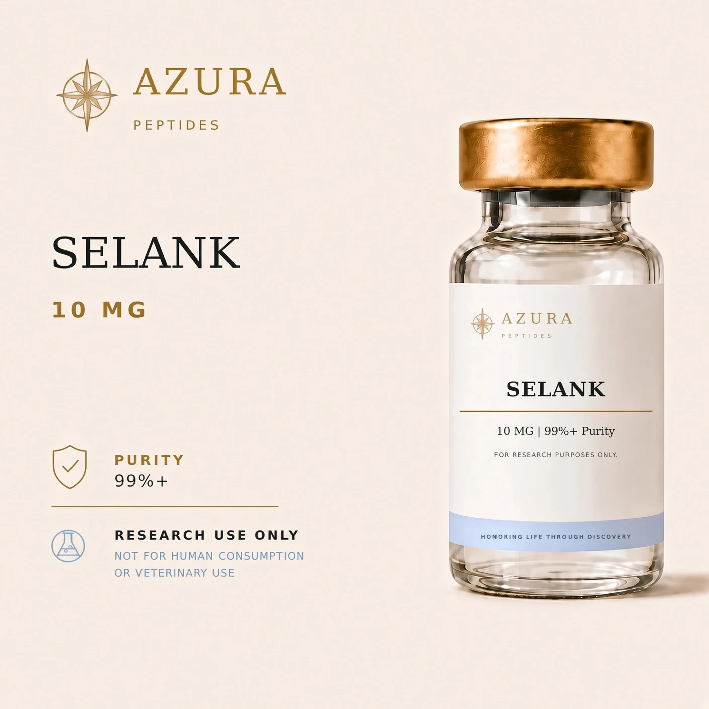 Selank — Lyophilized powder research vial